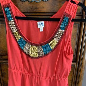 Bright flowy coral tank from Anthropologie